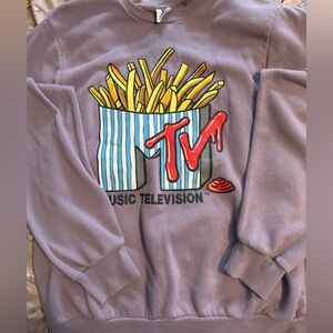 MTV Crewneck Sweater - Purple with Graphic Design